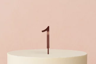 8cm NUMBER1 ONE ROSE GOLD MIRROR CAKE TOPPER Monogram,ACTRG-01