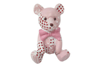Pink Patchwork Ted Figurine,Pink Patchwork Ted,DECO-744