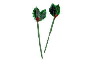 Small Holly Sprig Pack of 2,Small Holly Sprig Decopac,HC-SPS