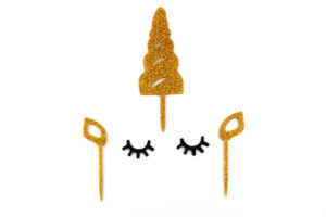 Gold Unicorn Horn Ear Sugar Toppers