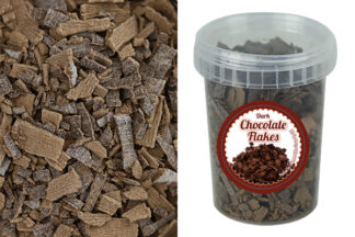 80g DARK CHOCOLATE FLAKES,80g Chocolate Flakes Dark Bakels,UCG-CHF-081-1