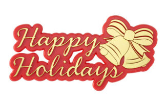 Red and Gold Happy Holidays Plaque,24133-1