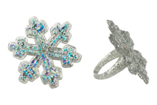 Holographic Glitter Snowflake Cupcake Rings,38731