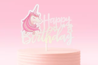 Happy Birthday - Unicorn Laser- Paper Cake Topper,UCG-900-002