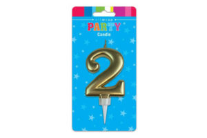 FORMAL GOLD TWO 2 BIRTHDAY CANDLE,E6123
