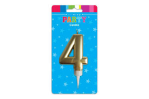 FORMAL GOLD FOUR 4 BIRTHDAY CANDLE,E6125