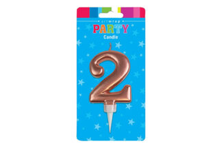 ROSE GOLD TWO 2 BIRTHDAY CANDLE,E6133