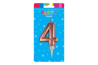 ROSE GOLD FOUR 4 BIRTHDAY CANDLE,E6135