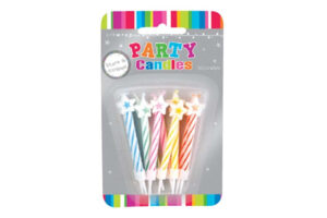 MULTI COLOUR WITH STAR SPIRAL CANDLE,E607