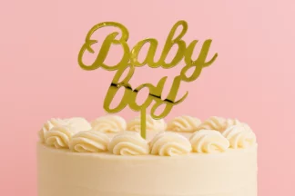 Baby Boy - Acrylic Cake Topper - Gold Mirror,ACTGM-BBY