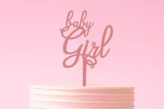 Baby Girl Style 1 - Pink Acrylic Cake Topper,ACTPK-BG1