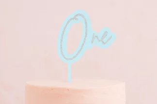 ONE SILVER LIGHT BLUE Layered Cake Topper Bake Group,CC-LBSCON