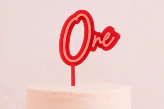 ONE PINK OPAQUE PINK Layered Cake Topper Bake Group,CC-LPOCON