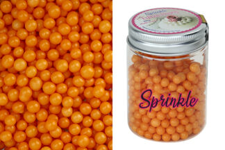 100G 6mm SHINY ORANGE EDIBLE CACHOUS ,CPSHOR-206