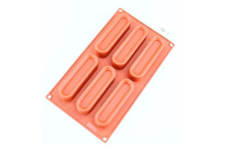 LONG OVAL 6 CAVITY SILICONE CHOCOLATE,LONG OVAL SILICON CHOCOLATE MOLD,D-102