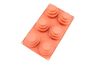 FLAT TOP CIRCLES 6 CAVITY SILICONE,FLAT TOP CIRCLES SILICON MOULD,D-124