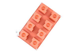 ROUNDED TAB 8 CAVITY SILICONE CHOCOLATE,ROUND TAB SILICON CHOCOLATE MOLD,K-043D