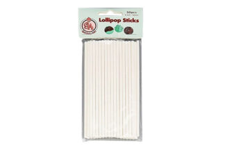 50PK 6 Inch WHITE PAPER LOLLIPOP STICKS,50PK WHITE 6inch PAPER LOLLIPOP STICKS,LPST-600T