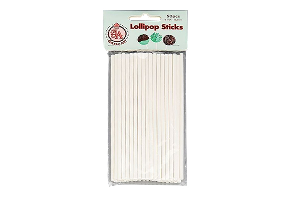 50pk white 6inch paper lollipop sticks,lpst-600t