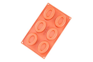 OVAL SAVARIN 6 CAVITY SILICONE CHOCOLATE,OVAL SAVARIN SILICON CHOCOLATE MOLD,R-049