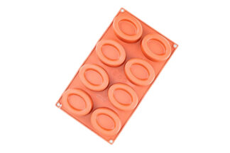 OVAL SAVARIN 8 CAVITY SILICONE,OVAL SAVARIN SILICON CHOCOLATE MOLD,RX-049