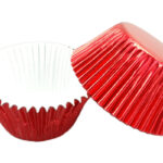 25pieces Red Large Foil - Plain Baking Cupcake Case