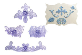 Scrolls and Pansy Set of 4,108SD007