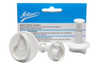 Curved Leaf Sugar Paste Cutters,3 Curved Leaf Cutters Ateco,1954