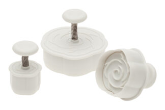3 Rose Sugar Paste Plunger Cutter,3 Rose Cutters Ateco,1956