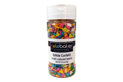 multi-coloured hearts,colored hearts edible confetti,7500-7811107