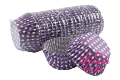 500 pieces purple polka dots,greaseproof baking cups,aa5527