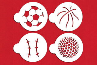 Large Sports Ball Cookie Stencils,C218