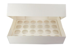 24 Holds White Cupcake Box,CPBSW-024