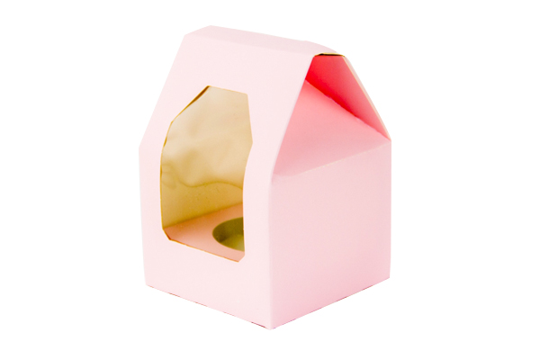 single pink cupcake box,cpbtp-010