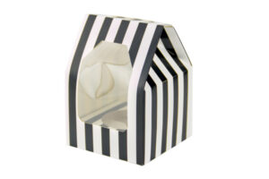 Single Black and White Stripe Cupcake,Single Black and White Stripe,CPBTST-010