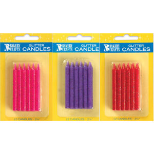 GLITTER CANDLES (12 PACK)