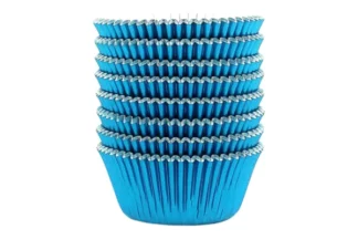 250pieces LIGHT BLUE Large Foil - Plain Baking Cupcake Bulk Cup Cake Case,BCFTBL-250