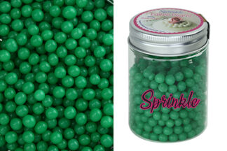 100G 6mm SHINY GREEN EDIBLE CACHOUS ,CPSHGRN-306