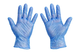 100 Pcs Large Gloves Vinyl Powder Free Blue,GVPFBL