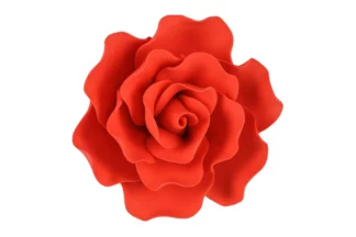 Single sugar damask rose medium Red SWEET SUGAR FLOWERS,SFROSEDMRD