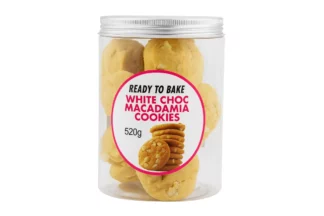 10 Ready To Bake Cookies 520g White Choc & Macadamia Bakels,WMCC-10