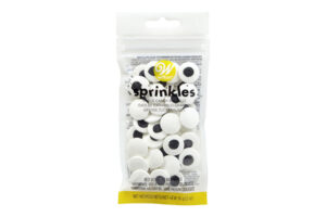 Large Edible Black and White Candy Eyeball Sprinkles, 1 oz.,largecandyeyeballswiltoneyeseyeediblesugardecorationstoppers4751b
