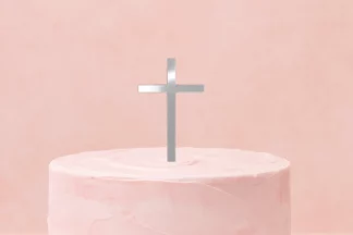 Silver Mirror Cross Cake Decoration,ACTMS-C600