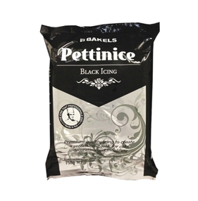 BLACK BAKELS PETTINICE FONDANT ICING FACTORY FOIL PACKED 750G RTR ROLLED