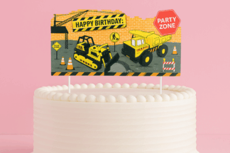 Cake Topper Scene Construction Decorations Artwrap,E6651