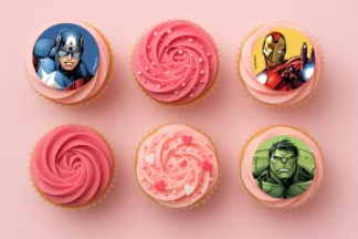 15 PER SHEET 2 Inch 5cm AVENGERS CUPCAKE IMAGE SHEET BSC,CC916878