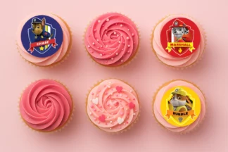 15 PER SHEET 2 Inch 5cm PAW PATROL CUPCAKE IMAGE SHEET BSC,CC924897