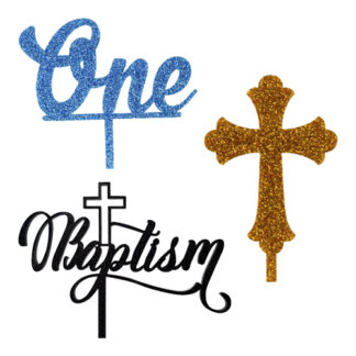 GLITTER IN ACRYLIC CAKE TOPPERS