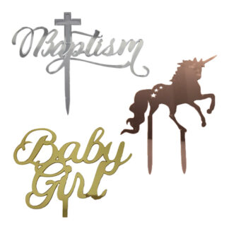 MIRROR FINISH CAKE TOPPERS