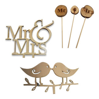 WOODEN LOOK ACRYLIC CAKE TOPPERS